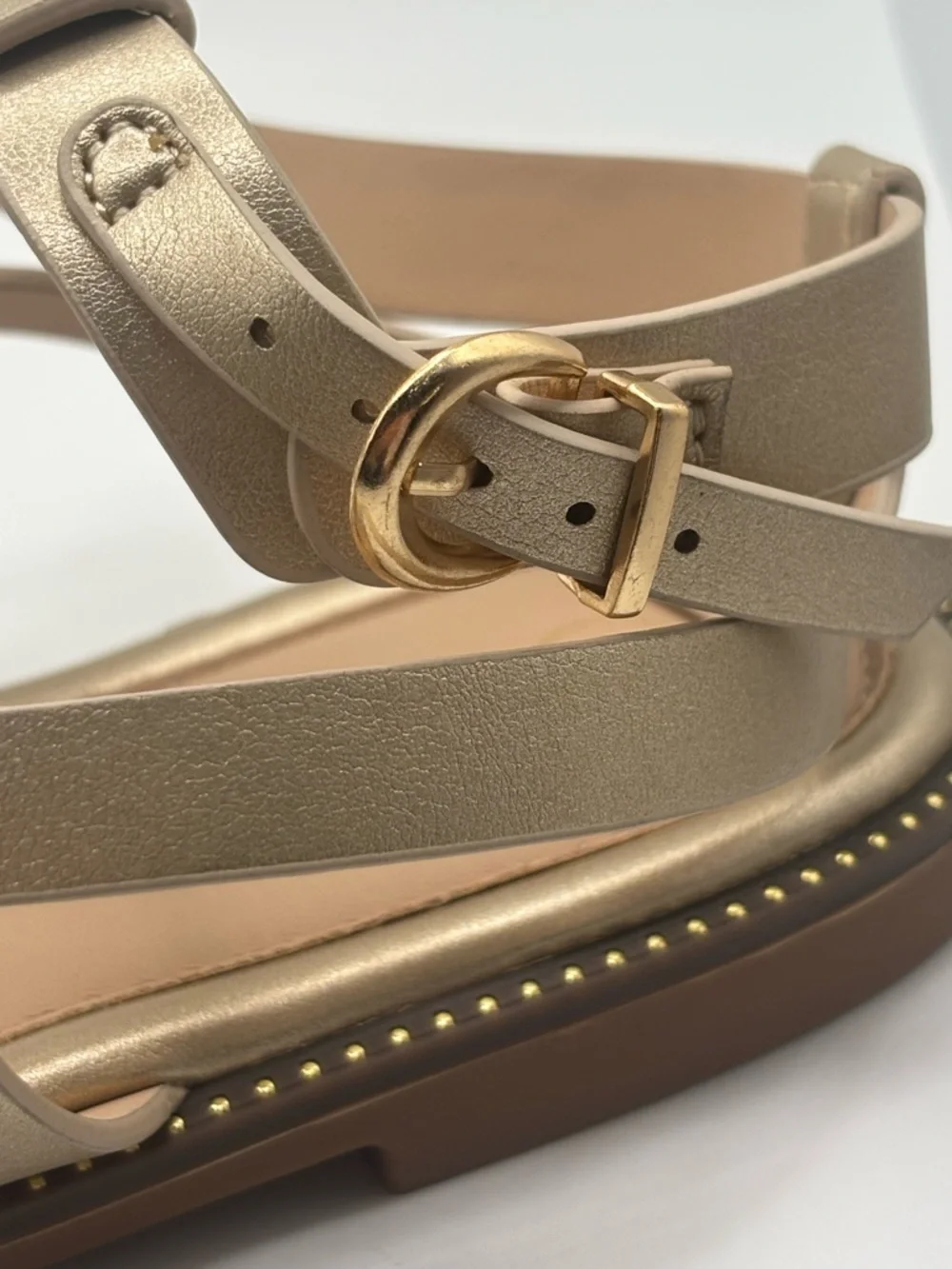 Journee Collection Metallic Gold T-Strap Flat Sandal